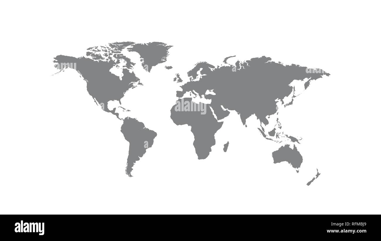 Grey world map or global cartography vector illustration Stock Vector ...