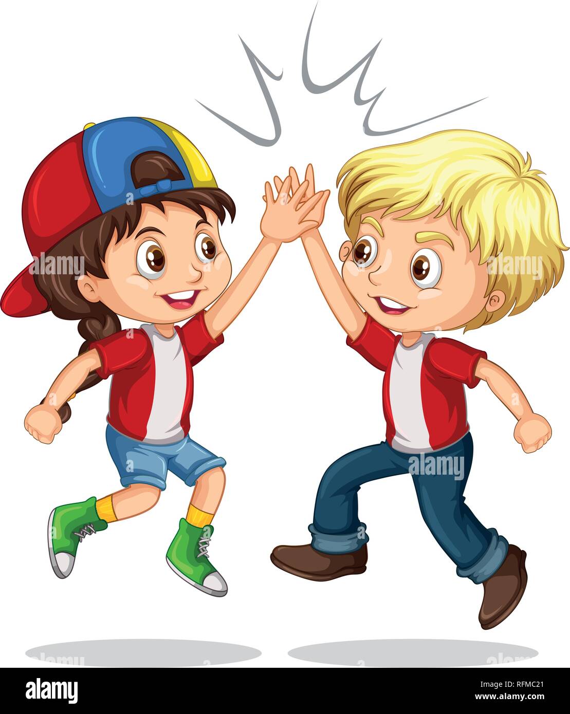Girl hand high five Stock Vector Images - Alamy