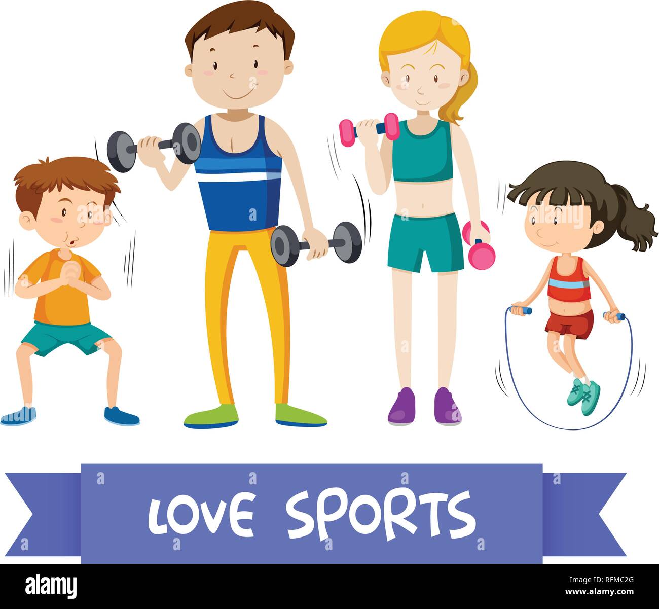 Clipart healthy family Stock Vector Images - Alamy