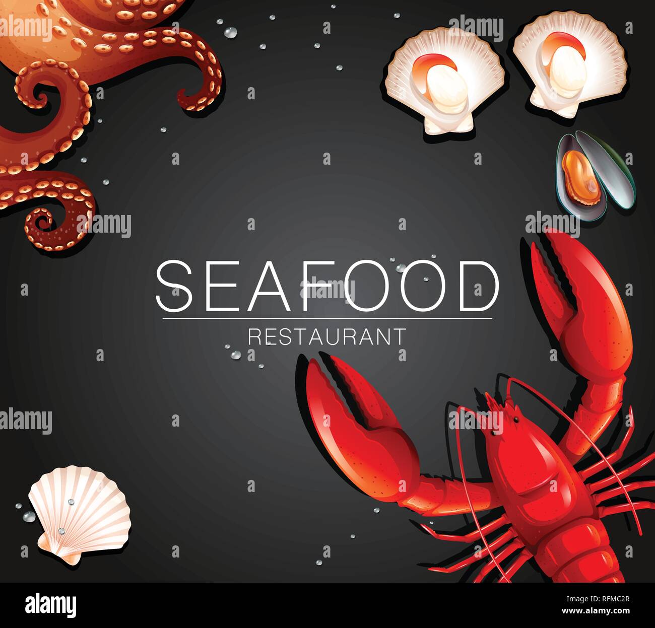 Fresh seafood restaurant banner Stock Vector Image & Art - Alamy