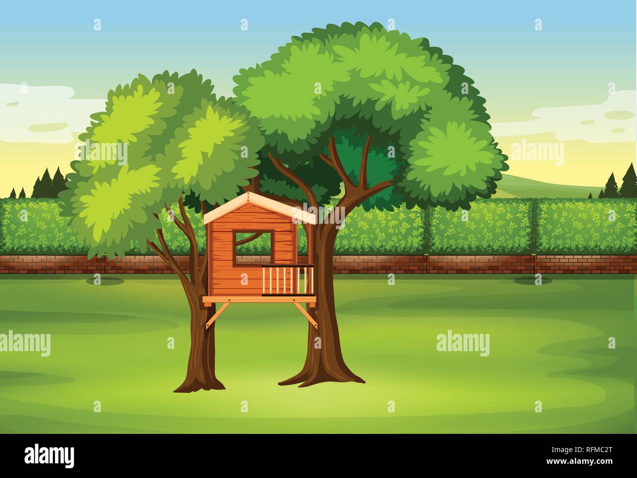 A tree house in nature illustration Stock Vector Image & Art - Alamy