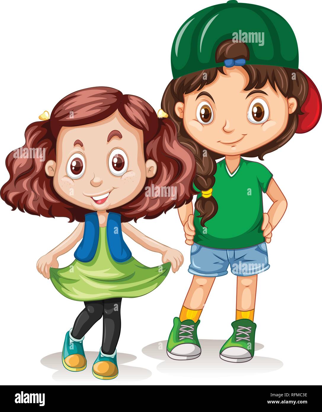 Set of girl character illustration Stock Vector Image & Art - Alamy