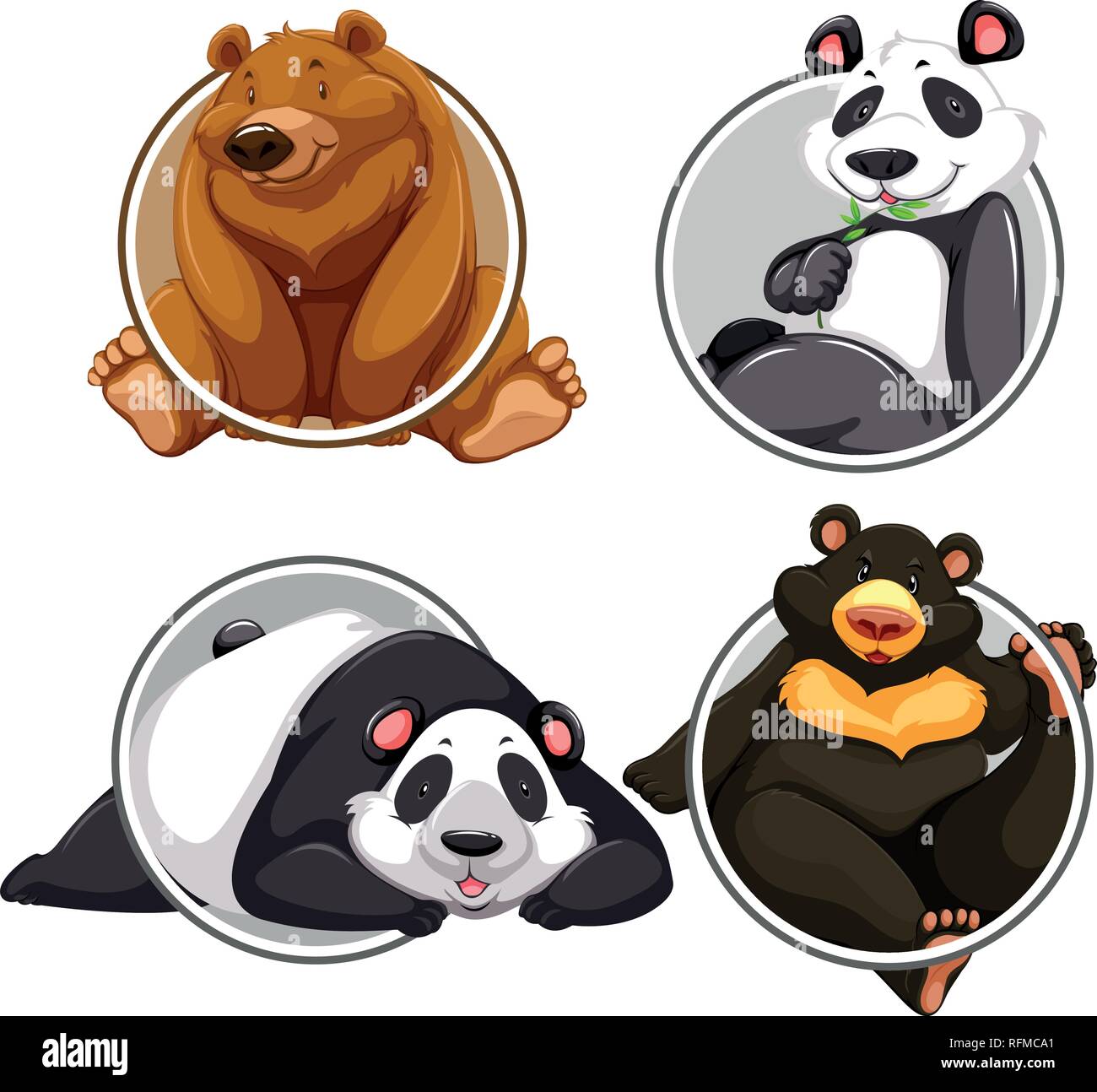 Set of different bear banner illustration Stock Vector Image & Art - Alamy