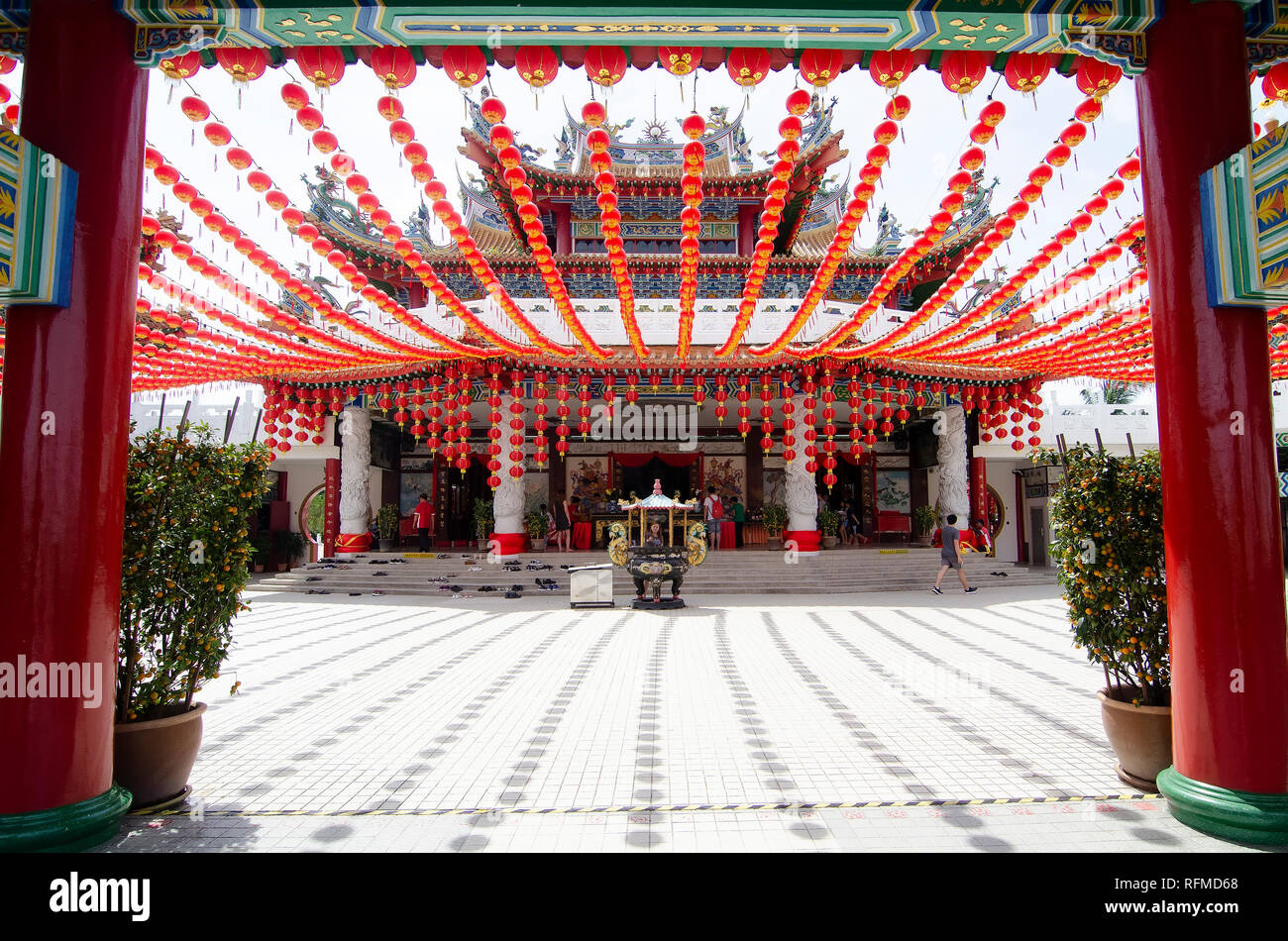 Traditional Chinese lanterns Decoration At Thean Hou Temple celebrating ...