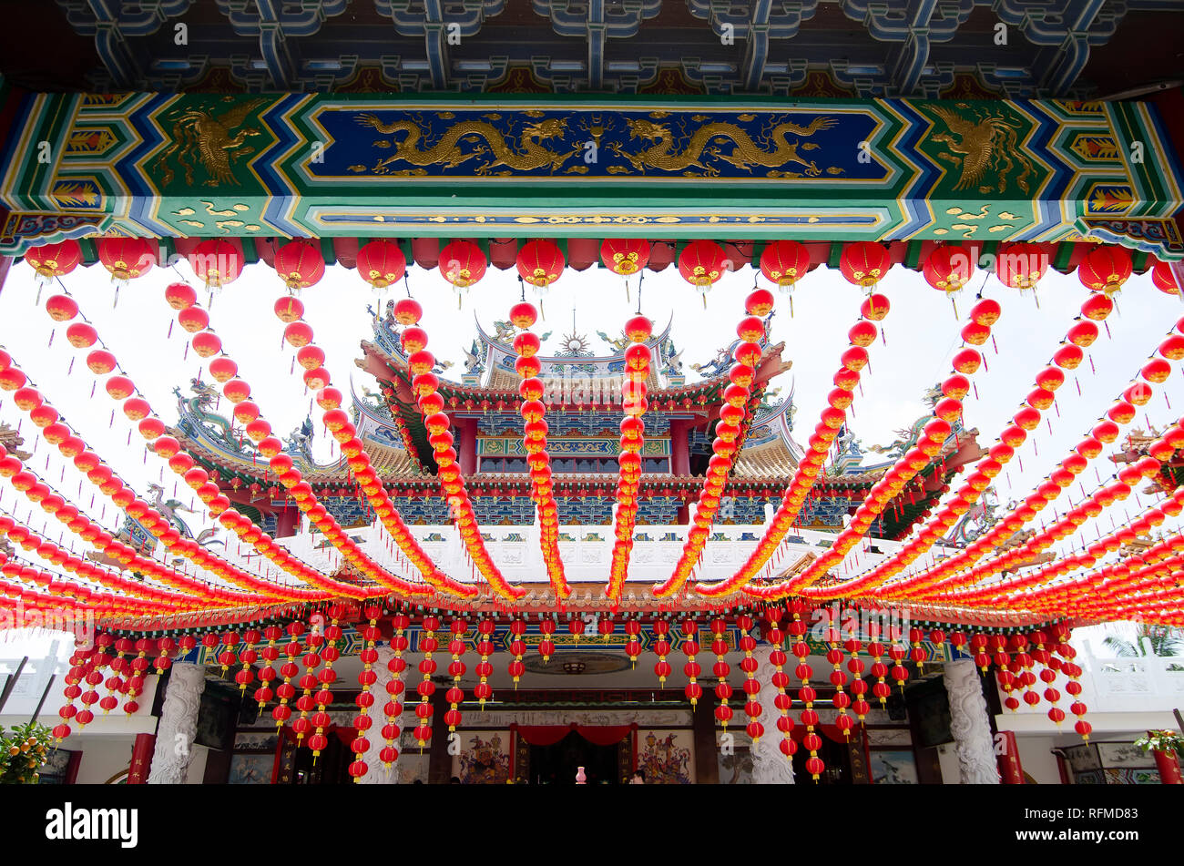 Traditional Chinese lanterns Decoration At Thean Hou Temple celebrating ...
