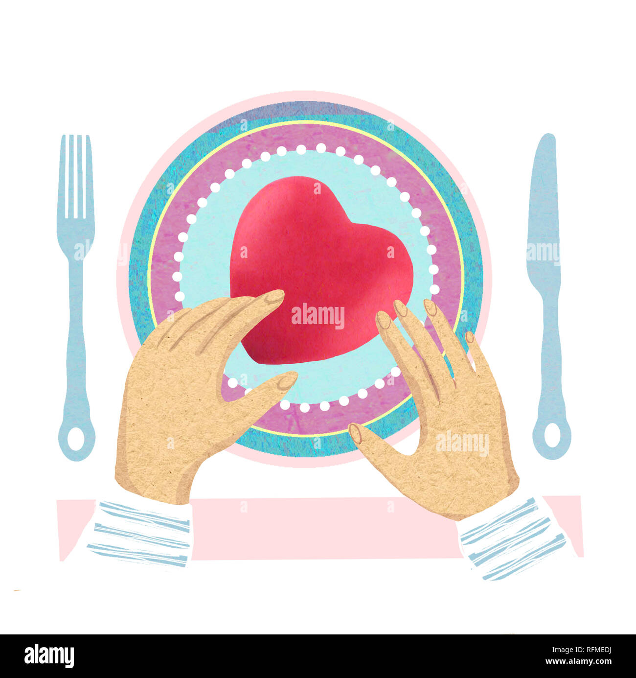 Guys N Gals - Happy Red and White Hearts with Spoon main image 0