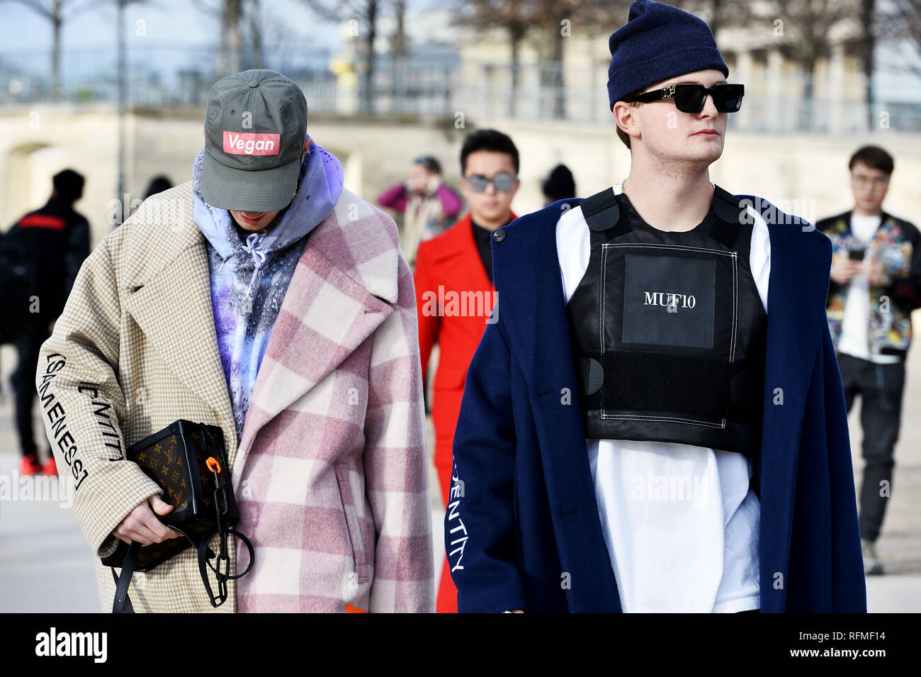 StreetStyle at Louis Vuitton - Paris Fashion Week Men F/W 2019-2020 Stock  Photo - Alamy