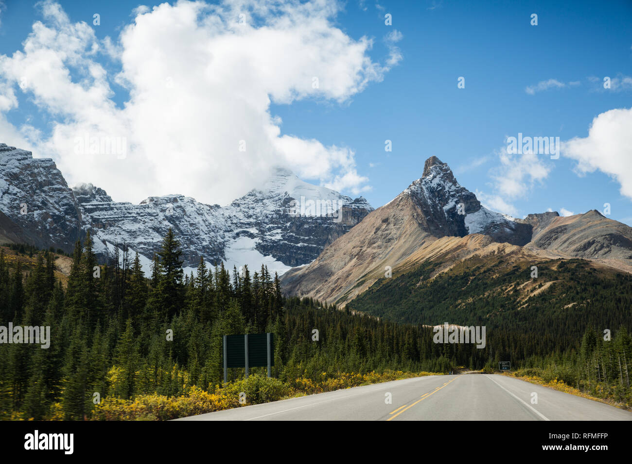 The Canadian Rocky Mountains from the Icefield Parkway Stock Photo