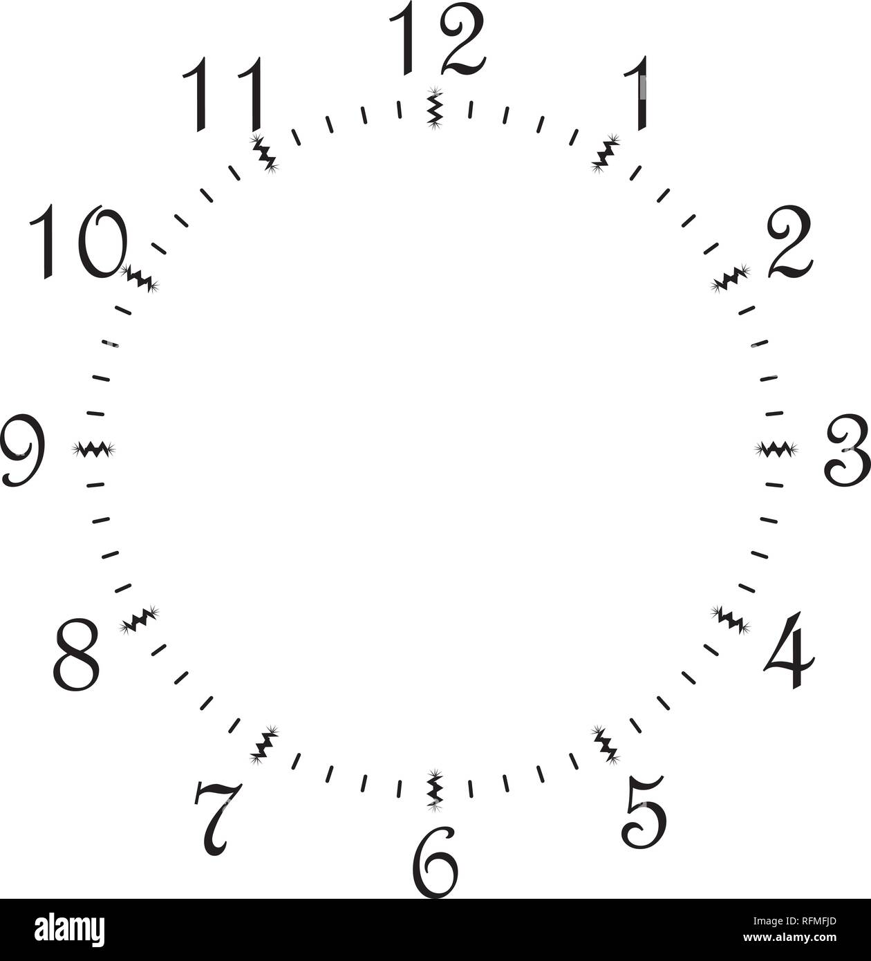 Clock Dial Black Sparcles Signs With Rounded Corners Big Numbers