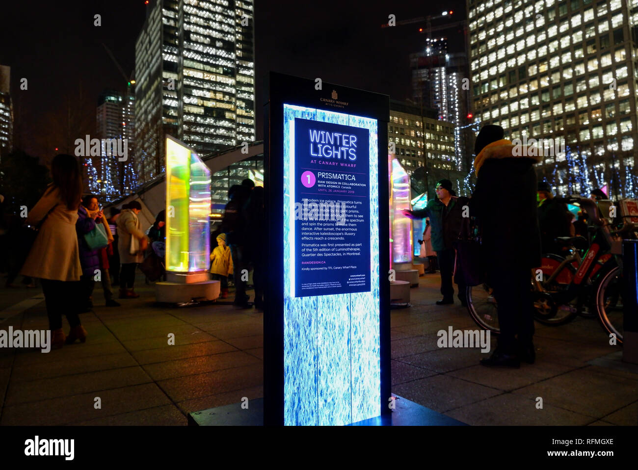 London, England January 2019 Visitors at Prismatica , Jubilee Plaza