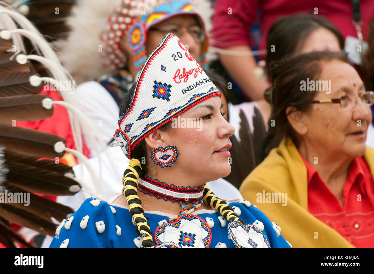 The canadian native indian princess at Calgary Stampede 2011, Calgary, Alberta, Canada Stock Photo