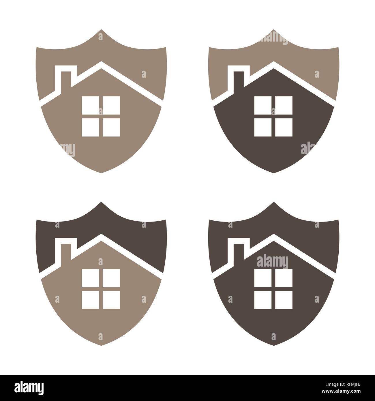 Home security shield vector illustration. EPS 10. Vector Stock Vector