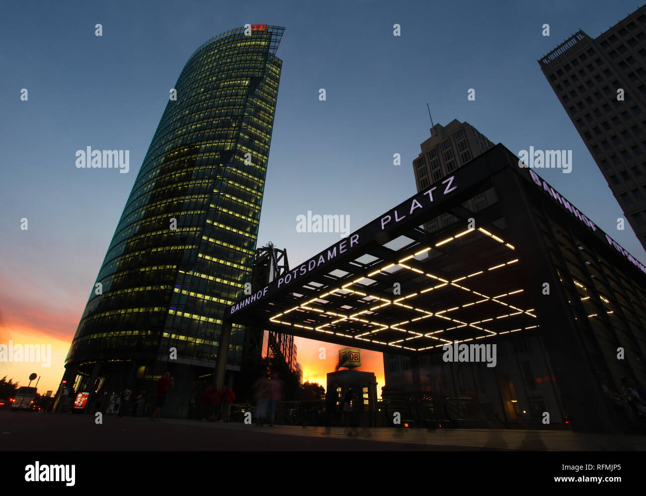 BERLIN - AUGUST 18: The Potsdamer Platz at night on August 18, 2012 in