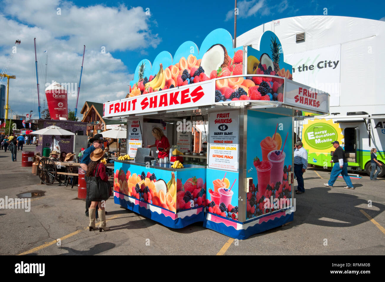 Fruit shakes kiosk at Stampede Park during Calgary Stampede Show