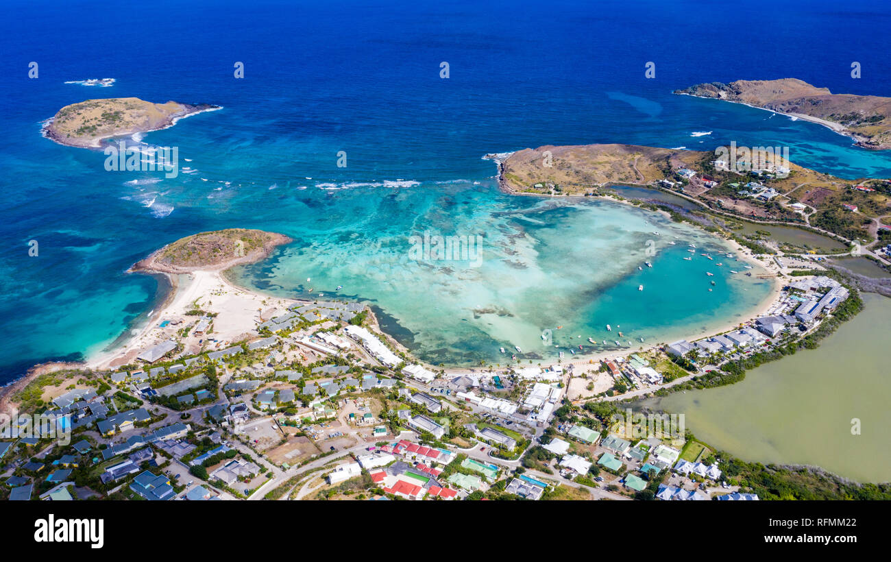 Grand Cul de Sac Beach, Saint Barthélemy or St Barths or St Barts,  Caribbean Sea Stock Photo - Alamy