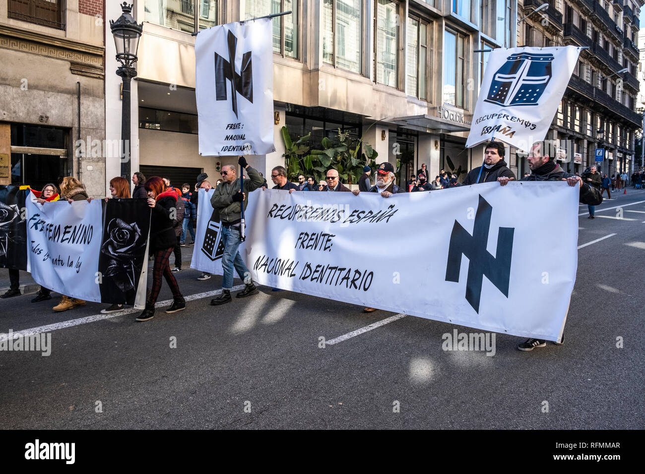 Demonstration Only Members of the extreme right National Identity Front group are seen ...
