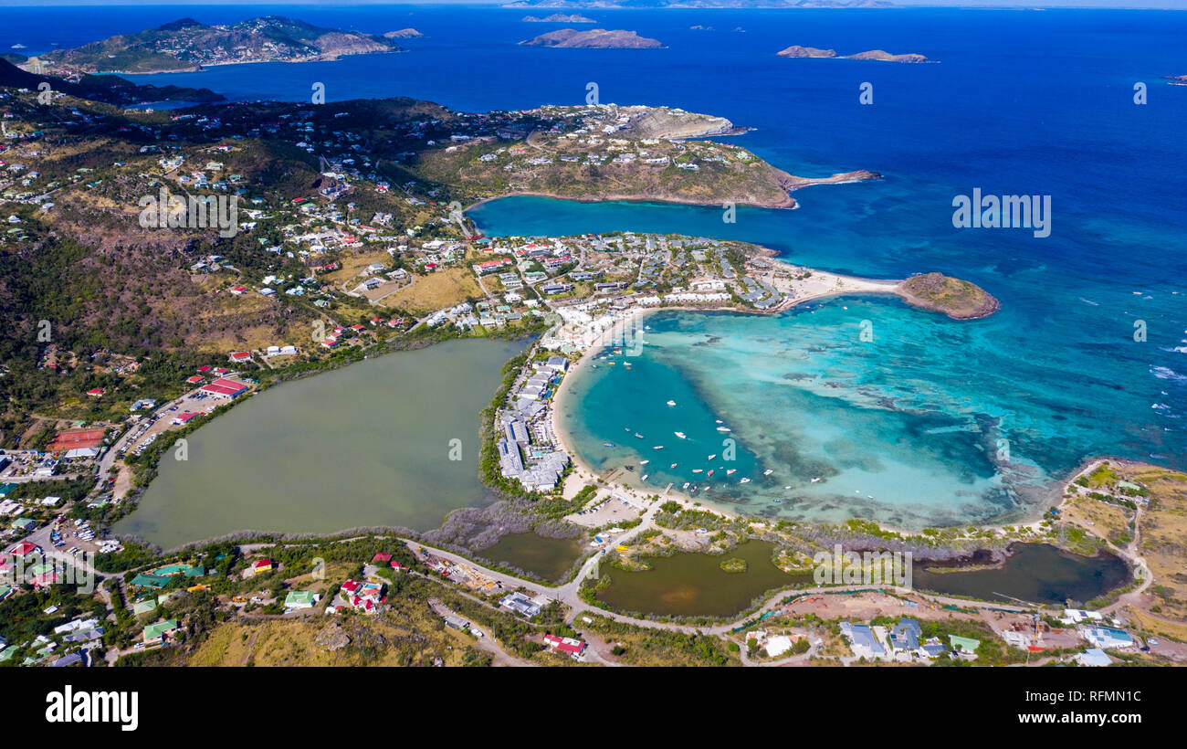 Grand Cul de Sac Beach, Saint Barthélemy or St Barths or St Barts,  Caribbean Sea Stock Photo - Alamy