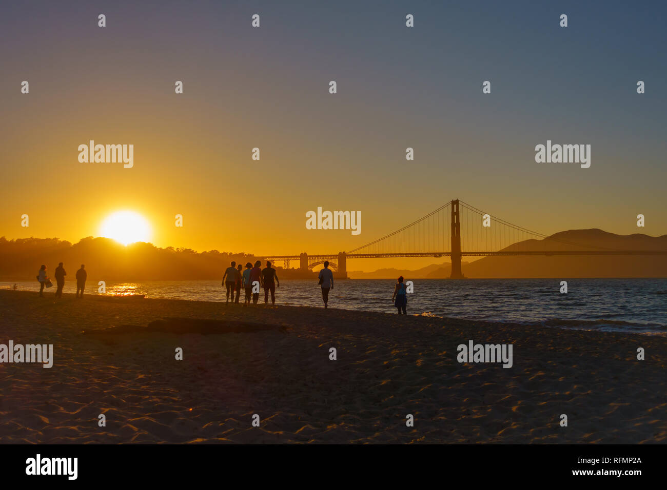 Bridge Golden Gate at San Francisco sunset Stock Photo - Alamy