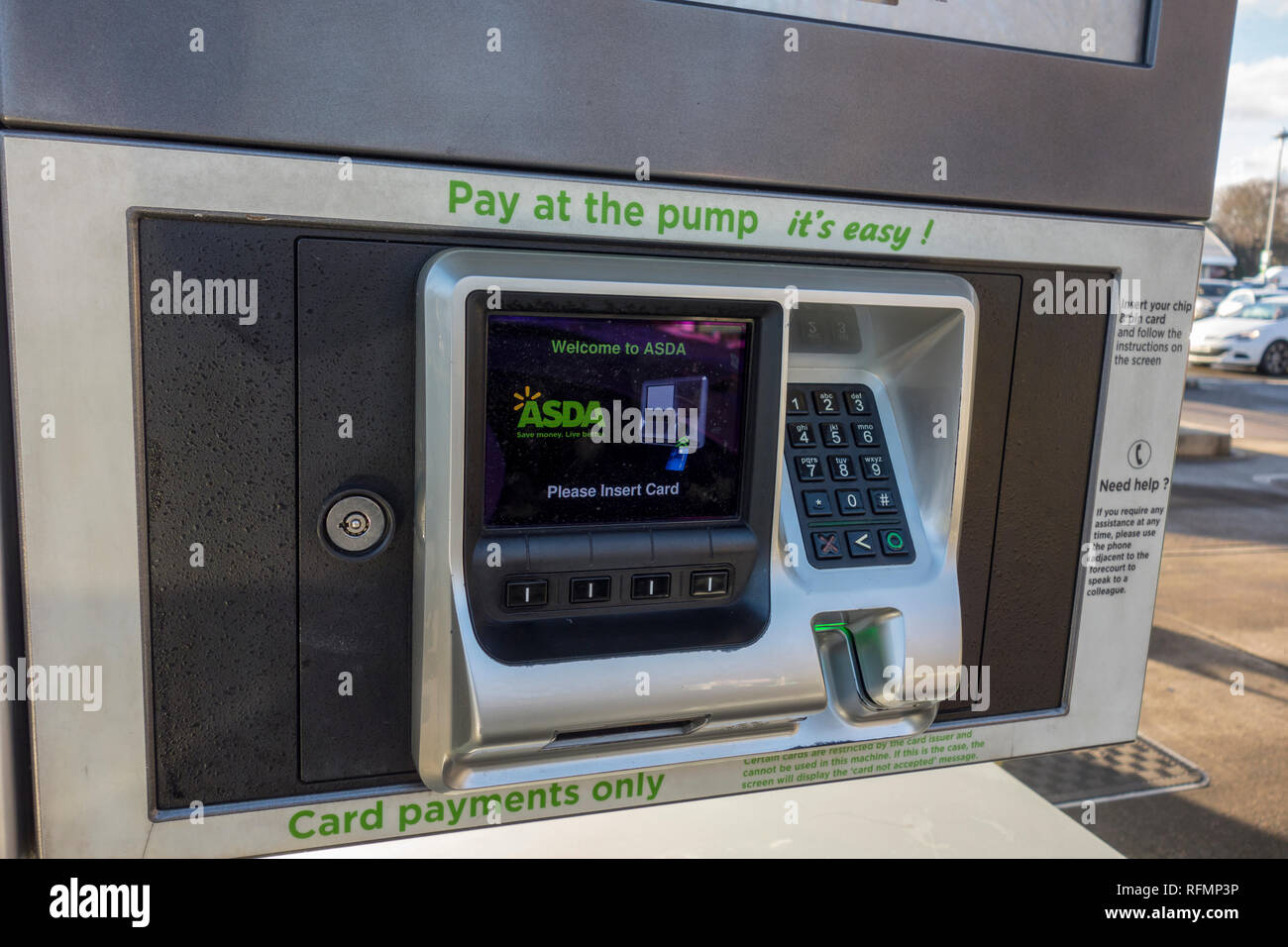 Asda pay at pump petrol pump, UK Stock Photo - Alamy