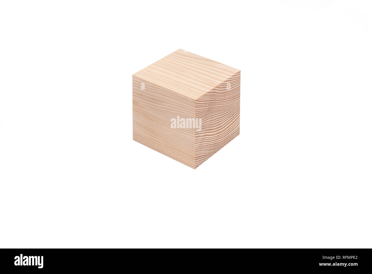 Wooden cube isolated on white background Stock Photo - Alamy