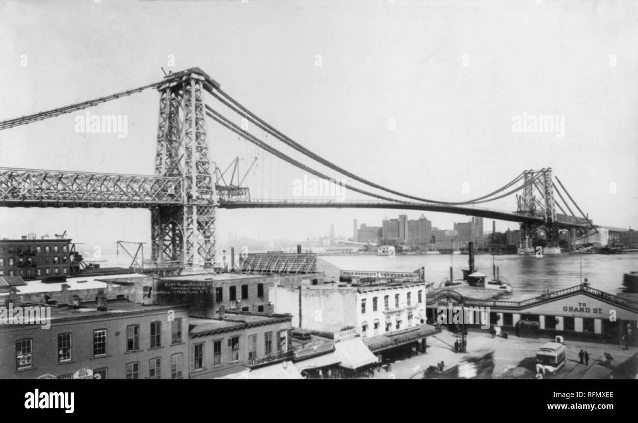 East River Bridge, New York 1913. Stock Photo