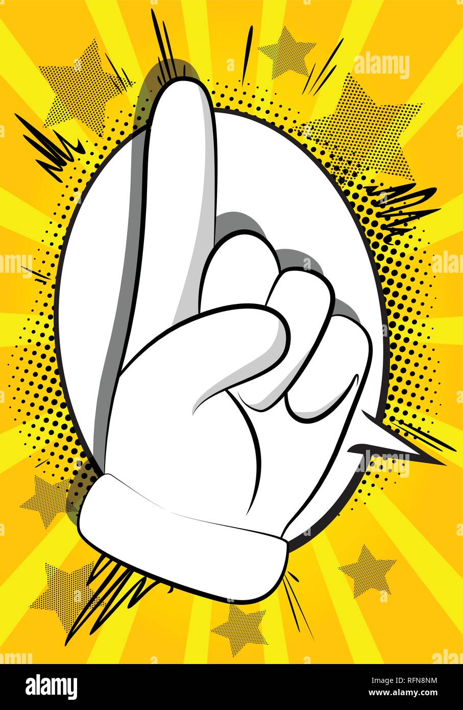 Vector cartoon hand making a point. Illustrated hand expression ...