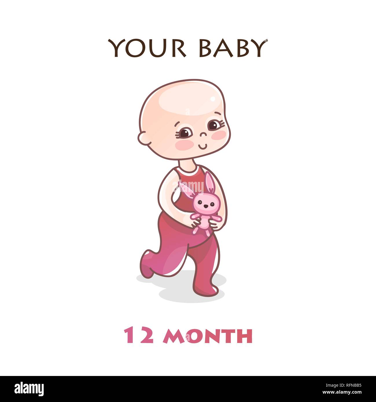 Monthly Infant Development Stages Of Child Development In The First Year Of Life One Year Old Baby Walks Colorful Vector Illustration Isolated On White Background Stock Vector Image Art Alamy