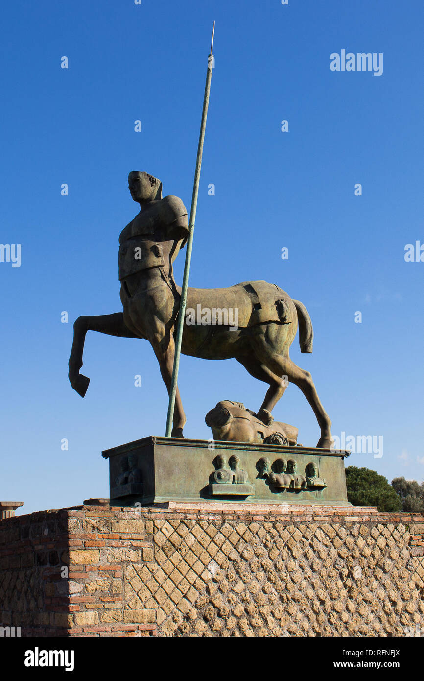 Pompeii is an ancient city buried in 79 AD. from the eruption of Vesuvius Stock Photo