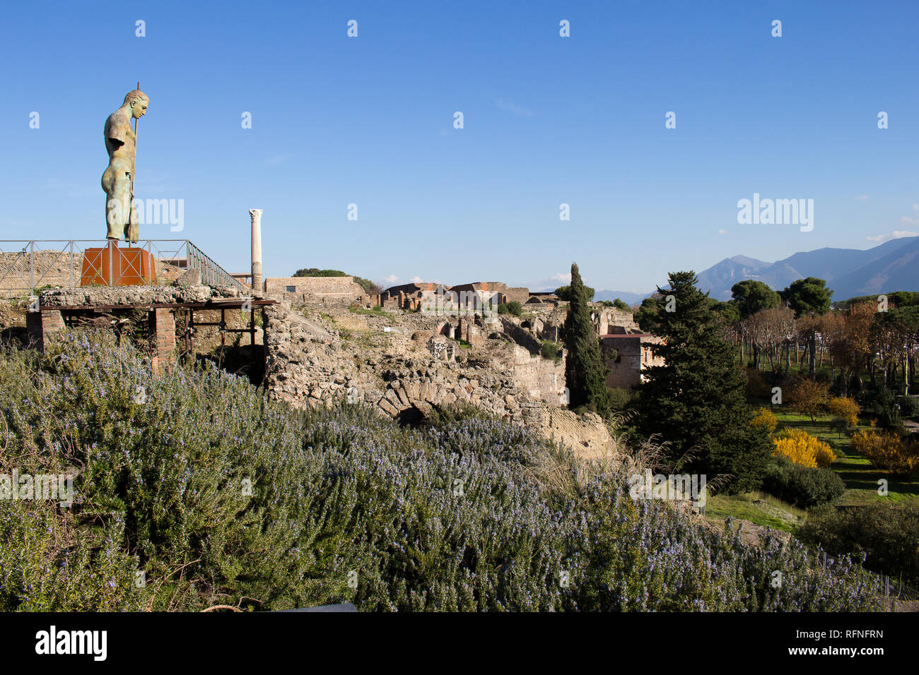 Pompeii is an ancient city buried in 79 AD. from the eruption of Vesuvius Stock Photo