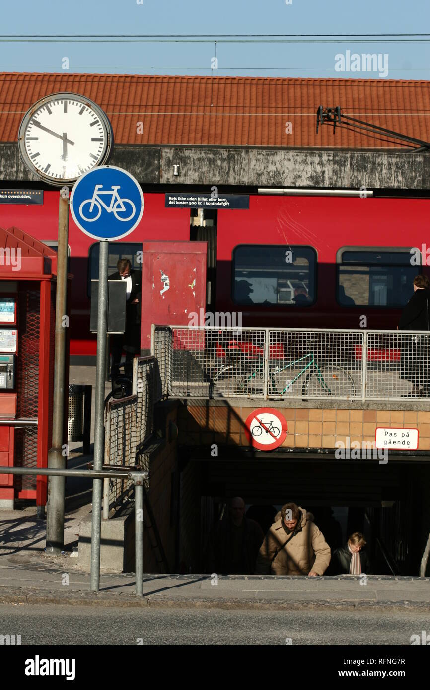 trains &  stations in denmark Stock Photo