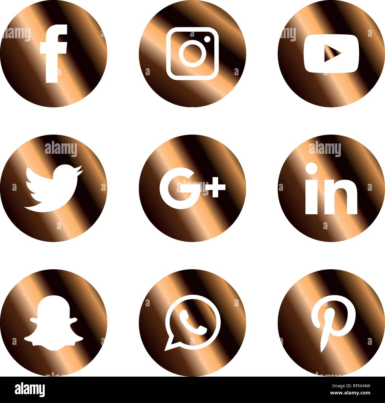 Social media icons set Logo Vector Illustrator facebook, instagram,  twitter, whatsapp, google plus, google+, pinterest, linkedin, messenger  Stock Vector Image & Art - Alamy