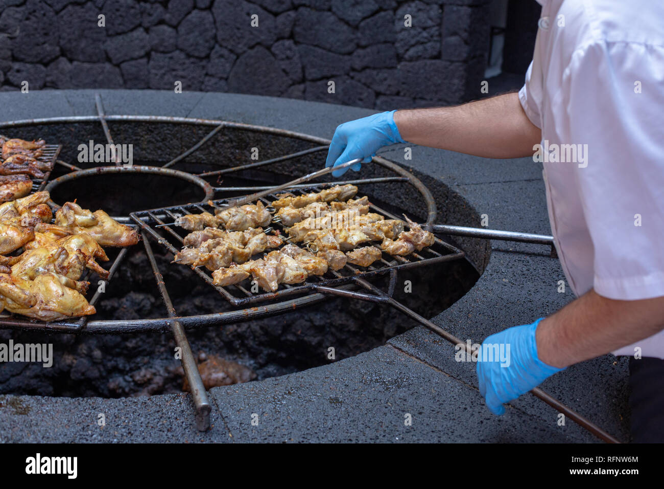 Barbecue Rib Volcano Lanzarote volcano grill hi-res stock photography and images - Alamy