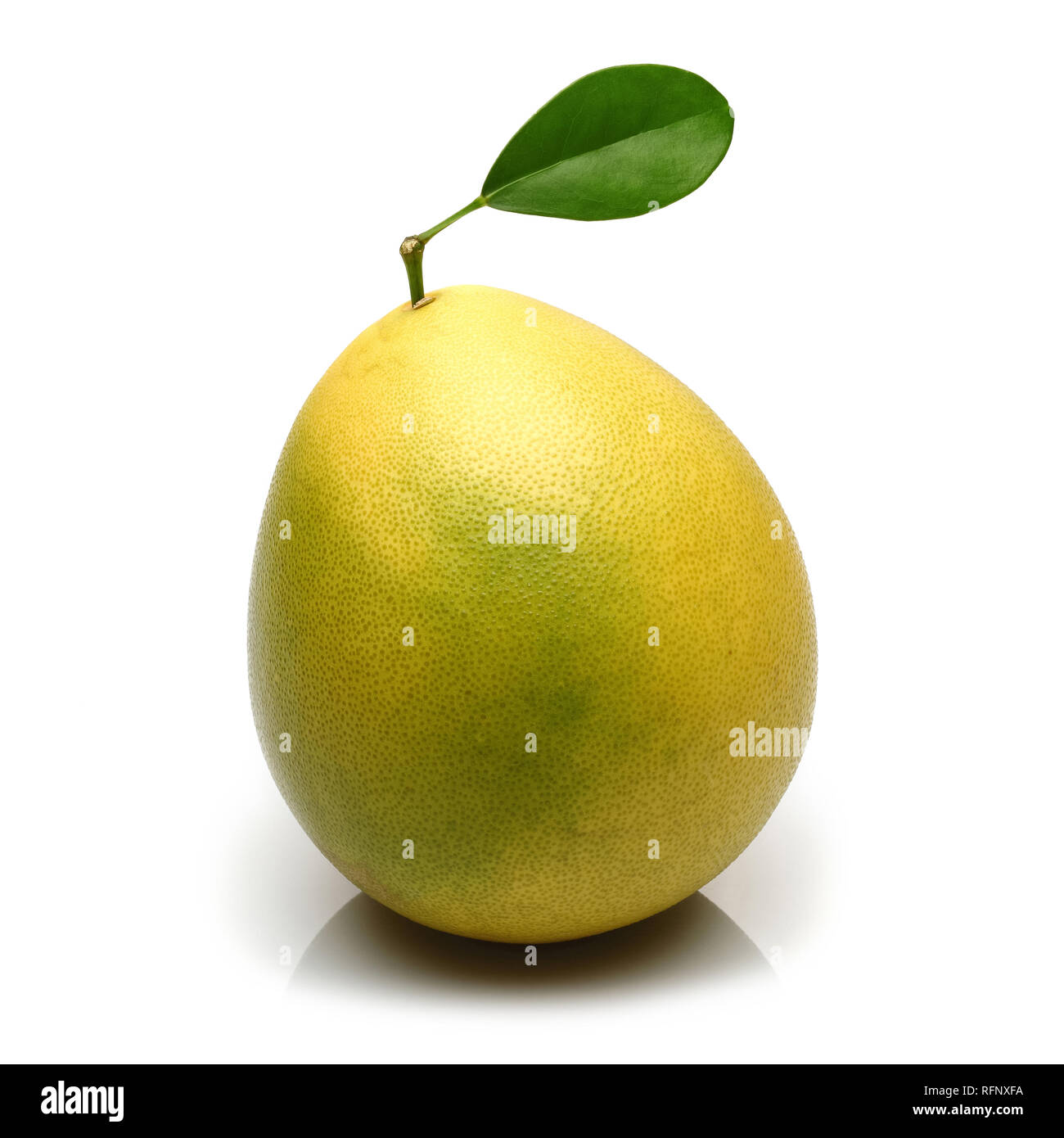 Pomelo fruit with leaf isolated on white background Stock Photo Alamy