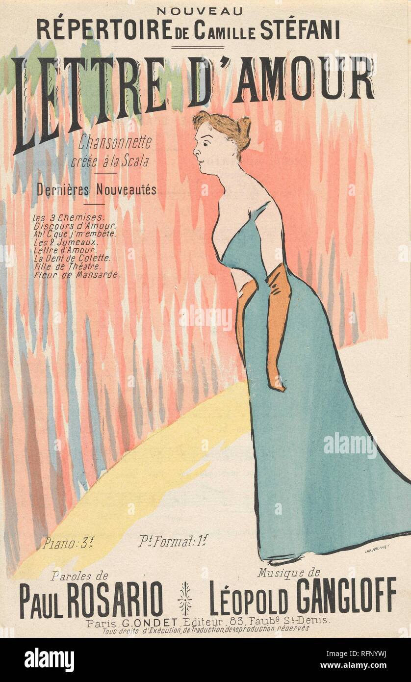 Sheet music Lettre d'amour by Paul Rosario and Lopold Gangloff, performed  by Camille Stfani Henri Gabriel Ibels (1867 - 1936).jpg - RFNYWJ Stock  Photo - Alamy