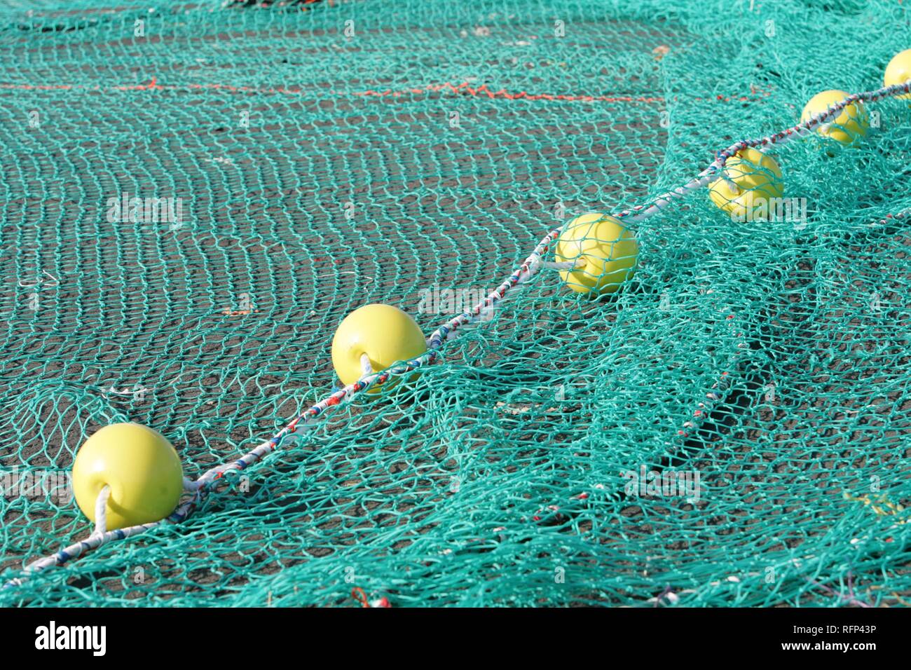 Fishing net spread for drying Stock Photo Alamy