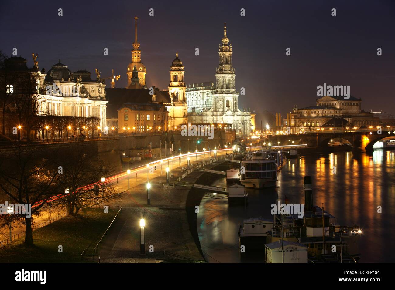 View over the baroque old part of town, Dresden, Saxony, Germany Stock Photo