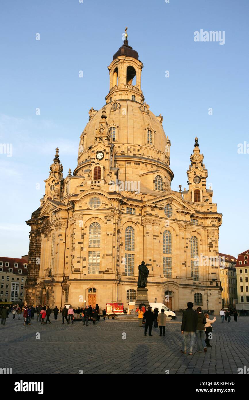 The rebuilt Frauenkirche church, Dresden, Saxony, Germany Stock Photo