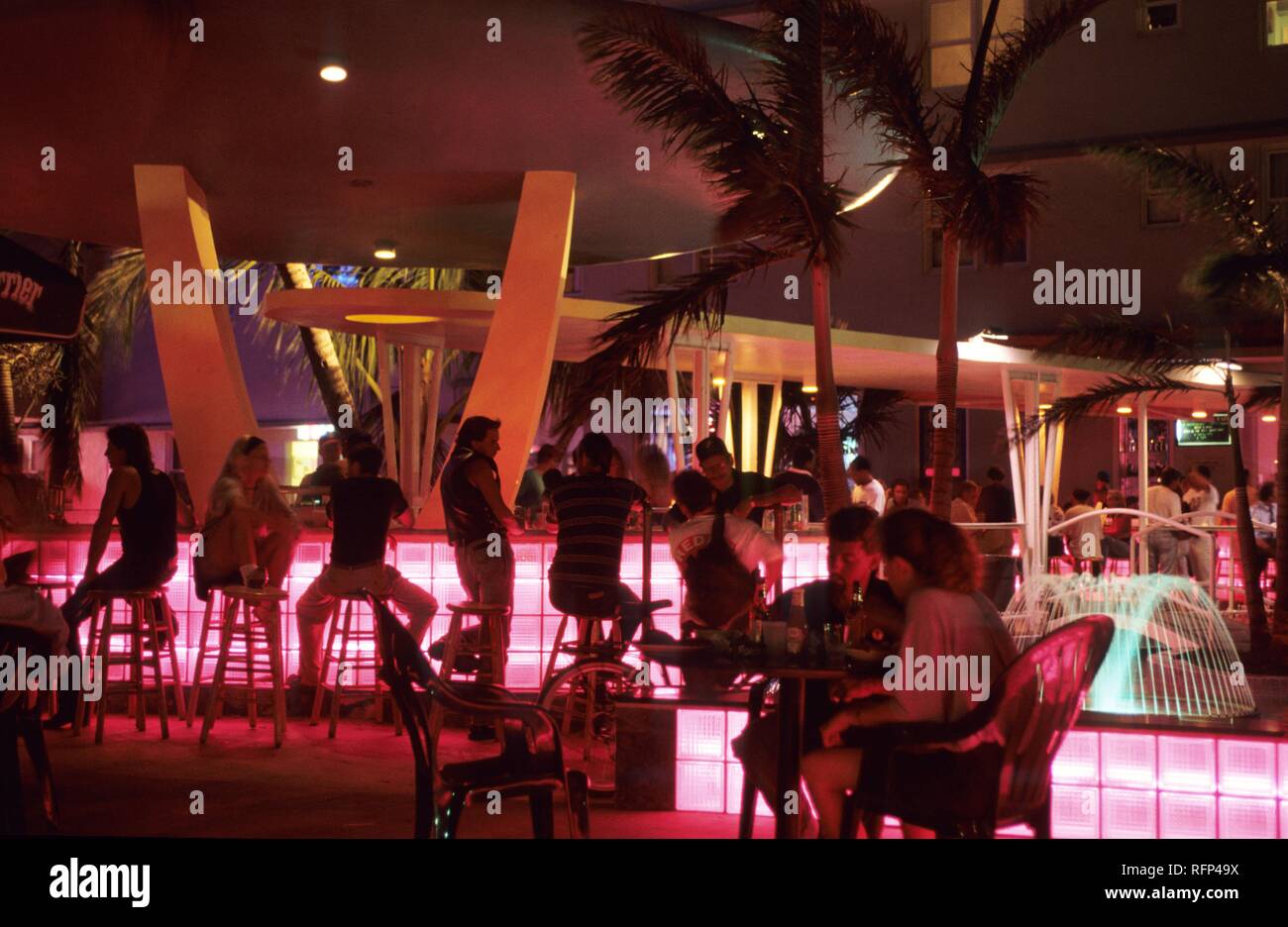 Art Deco District, Bars at the Ocean Drive, Miami Beach, Florida, USA