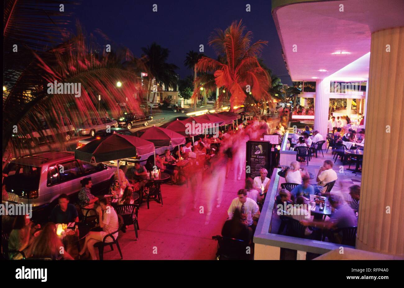 Art Deco District, Bars at the Ocean Drive, Miami Beach, Florida, USA
