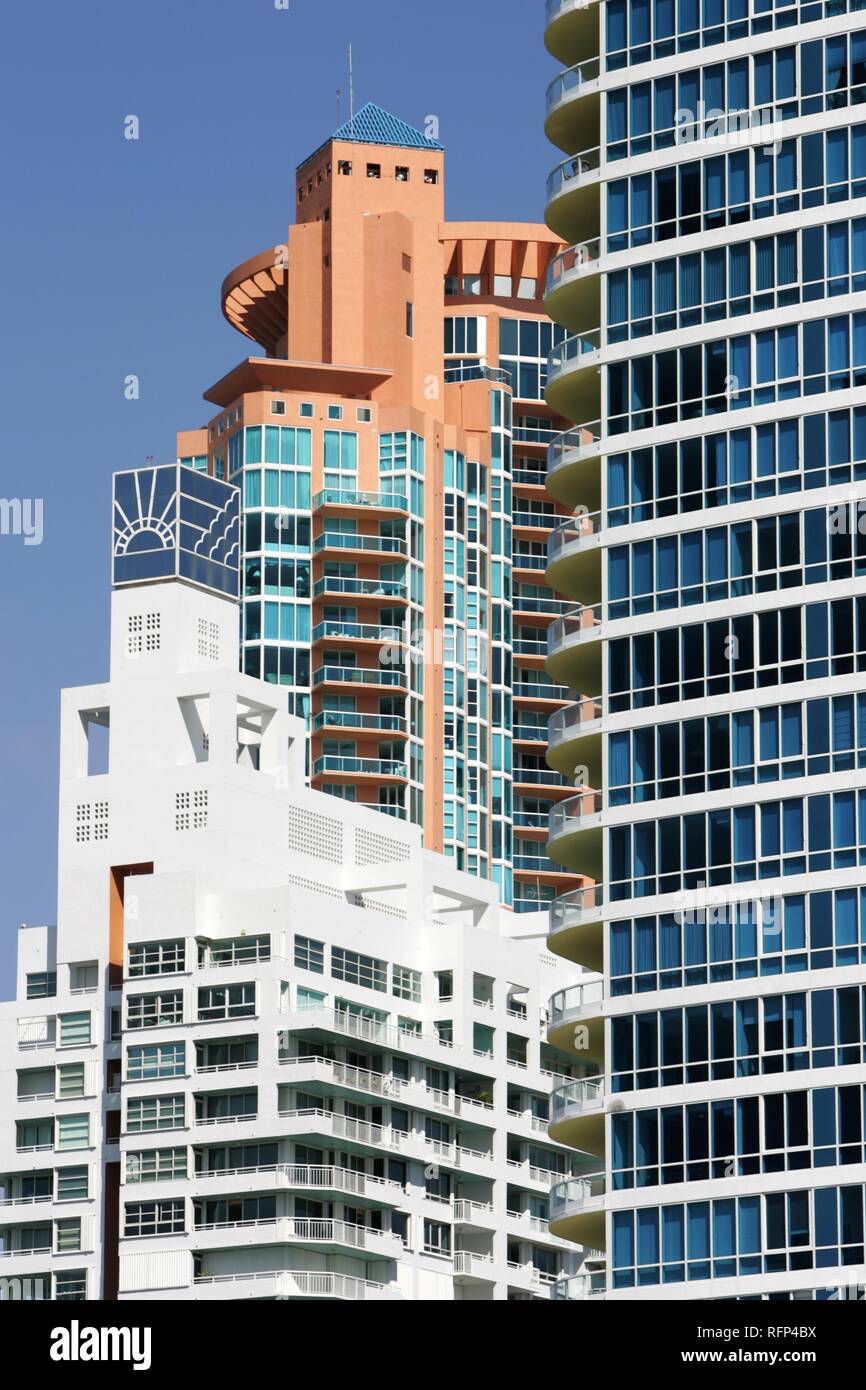 Modern apartment buildings at South Beach, Miami Beach, Florida, USA ... - Miami Style Apartment Renovations In South Beach