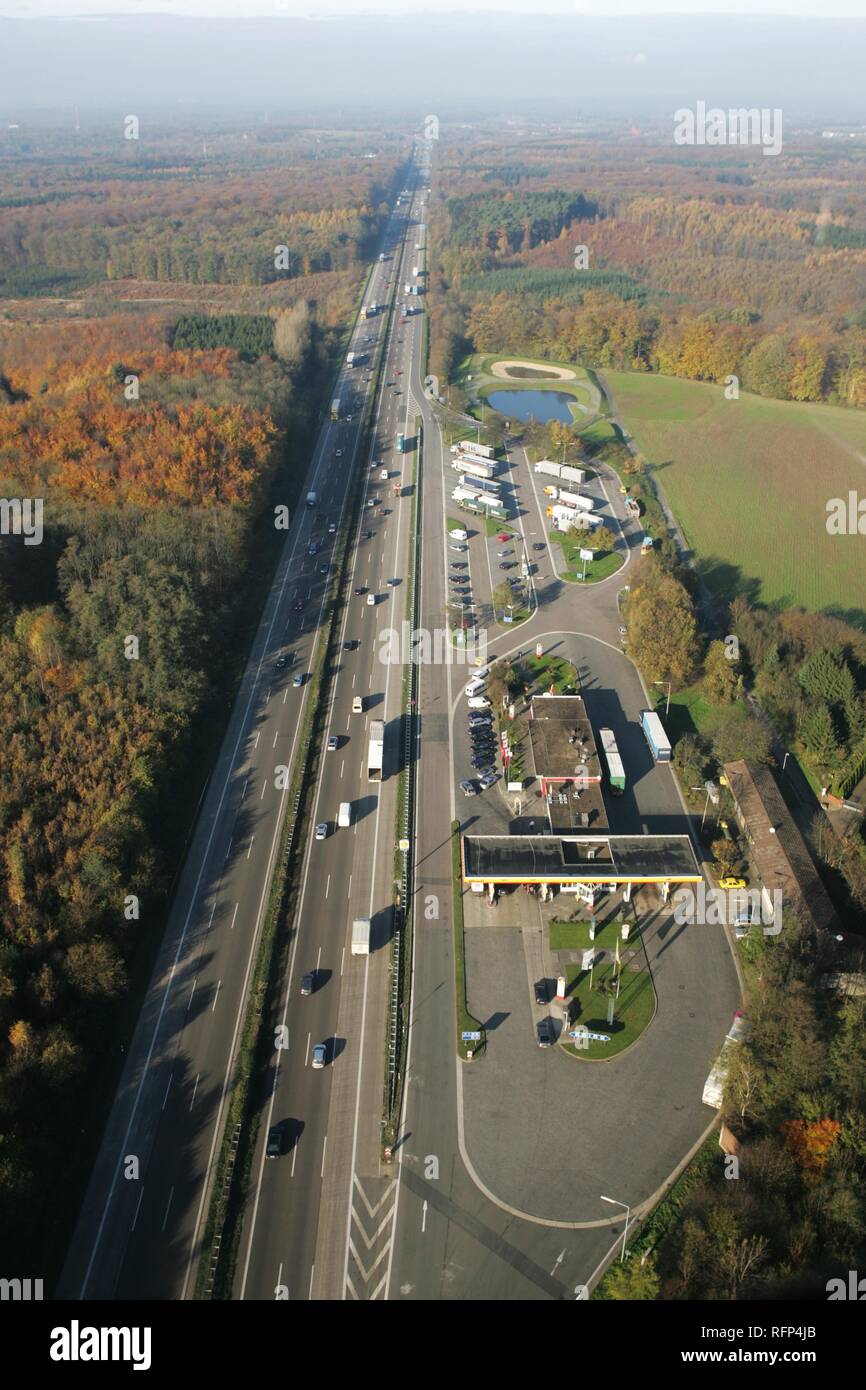 Autobahn A3, Service station Hoesel, Ratingen, North Rhine-Westphalia, Germany Stock Photo