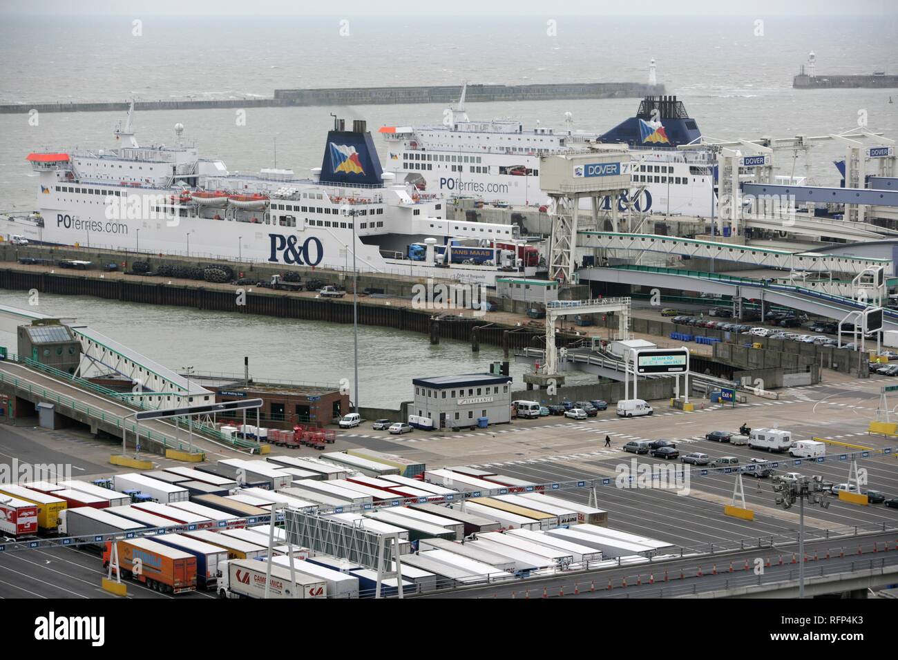 Ferry traffic in the ferry port of Dover, Great Britain Stock Photo Alamy