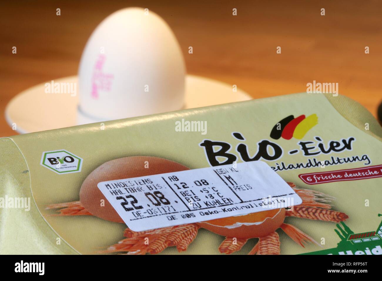 Organic free-range eggs Stock Photo