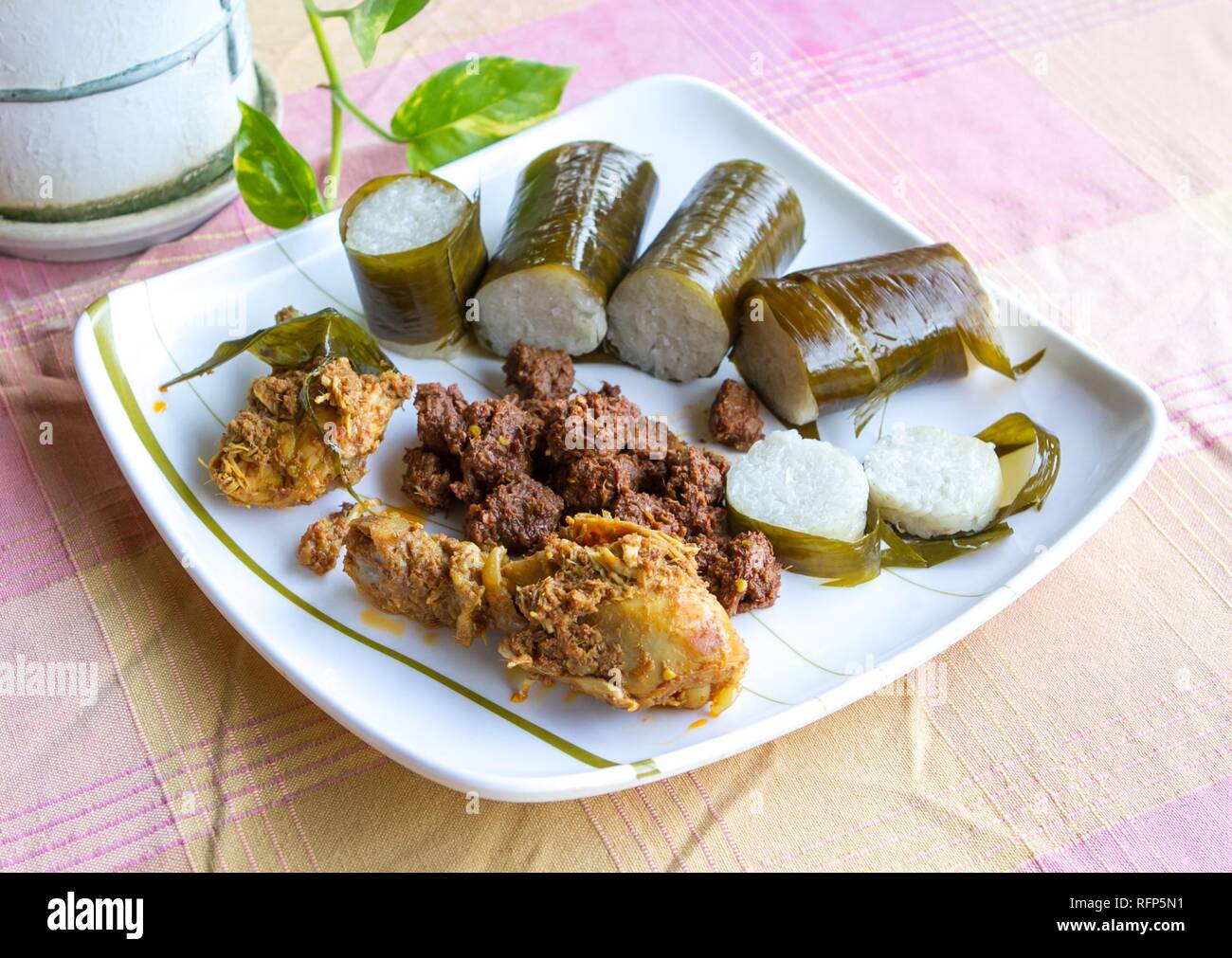 Lemang Rendang Curry Chicken For Hari Raya Stock Photo Alamy