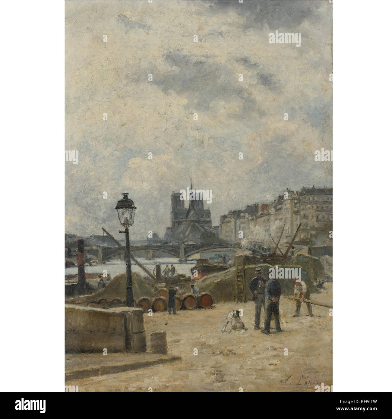 Stanislas Lpine 1835 - 1892 FRENCH THE SEINE AT PONT SULLY AND LE QUAI HENRI IV.jpg - RFP6TW Stock Photo