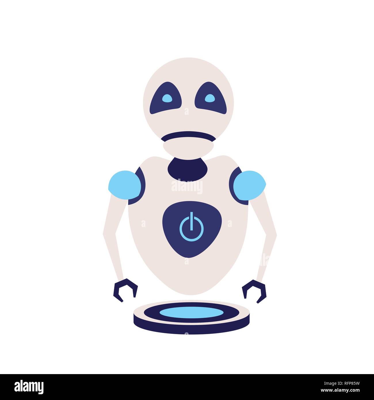 modern cute robot artificial intelligence future technology assistance ...