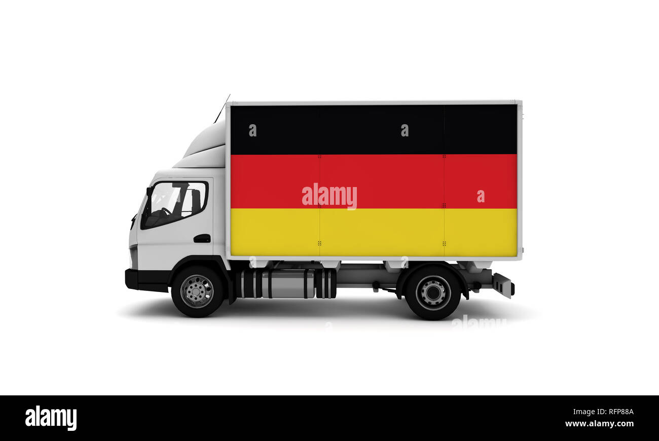 Delivery van with Germany flag. logistics concept Stock Photo Alamy