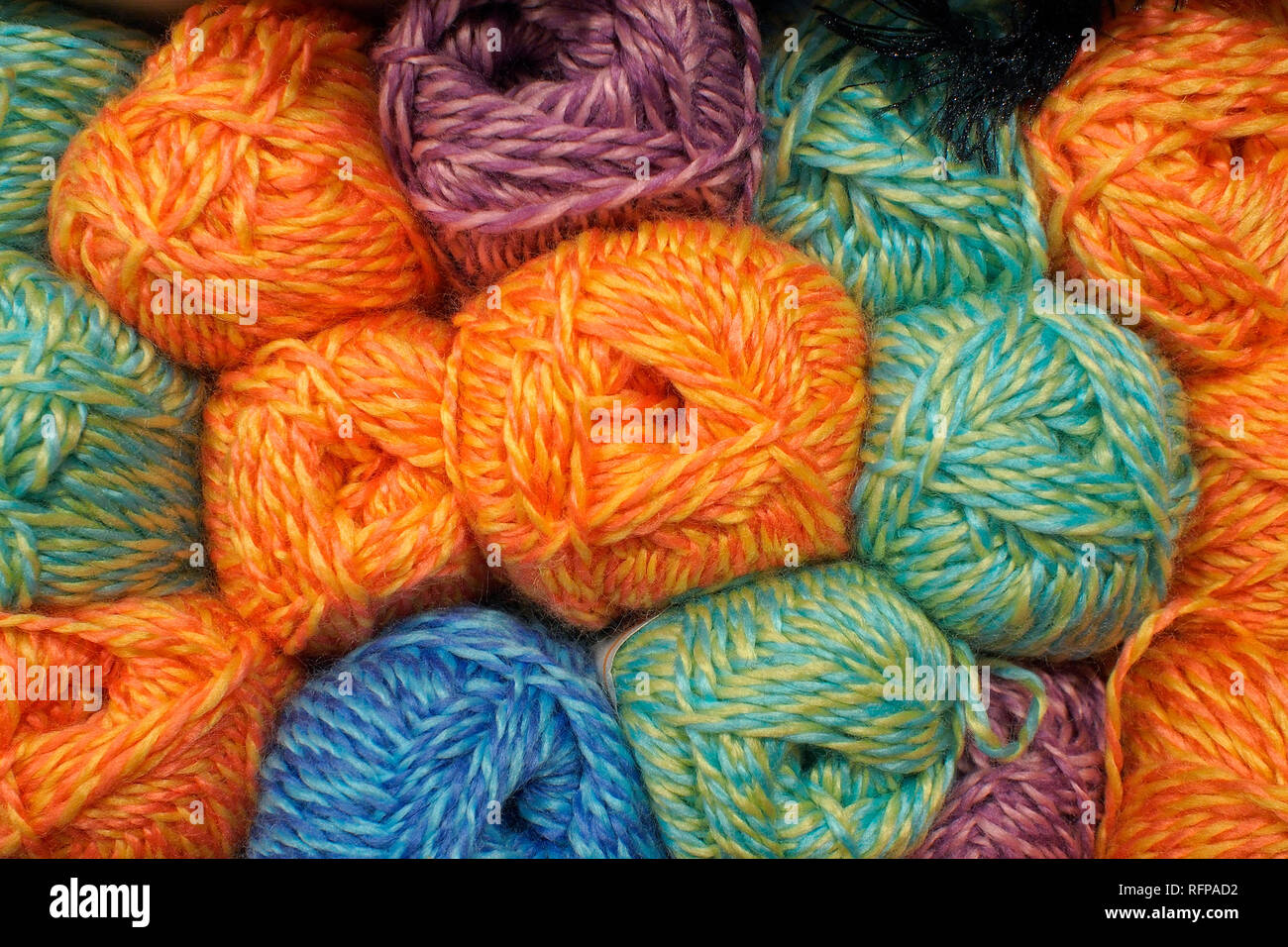 Background. Balls of wool. Stock Photo