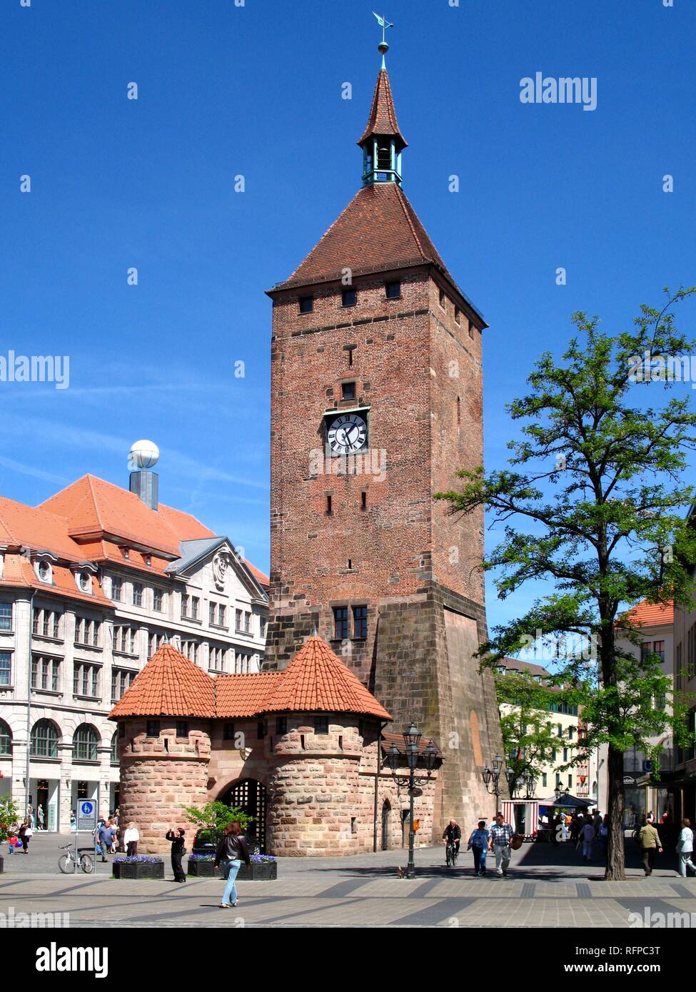 The white gate of Nuremberg, Middle Franconia, Bavaria, Germany Stock Photo