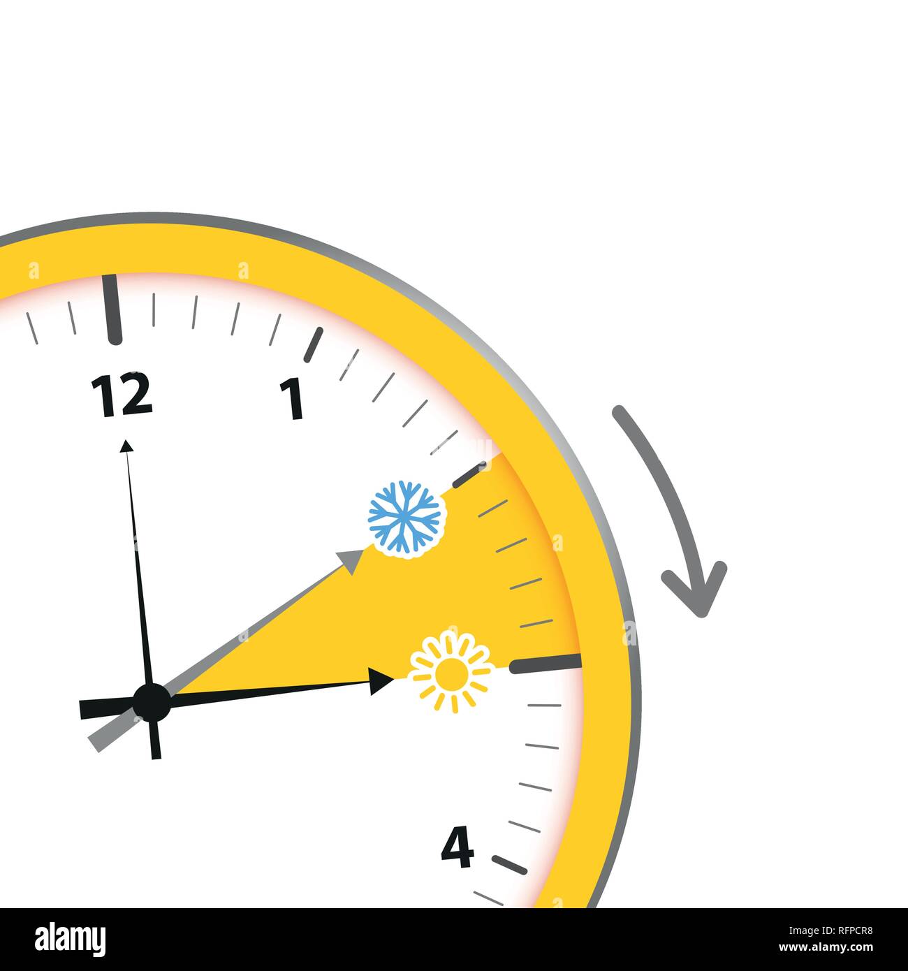 summer time standard time after advancing for daylight saving time vector illustration EPS10 Stock Vector
